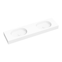 Arki 1500mm Matte White Wall Hung Double Basin with Overflow